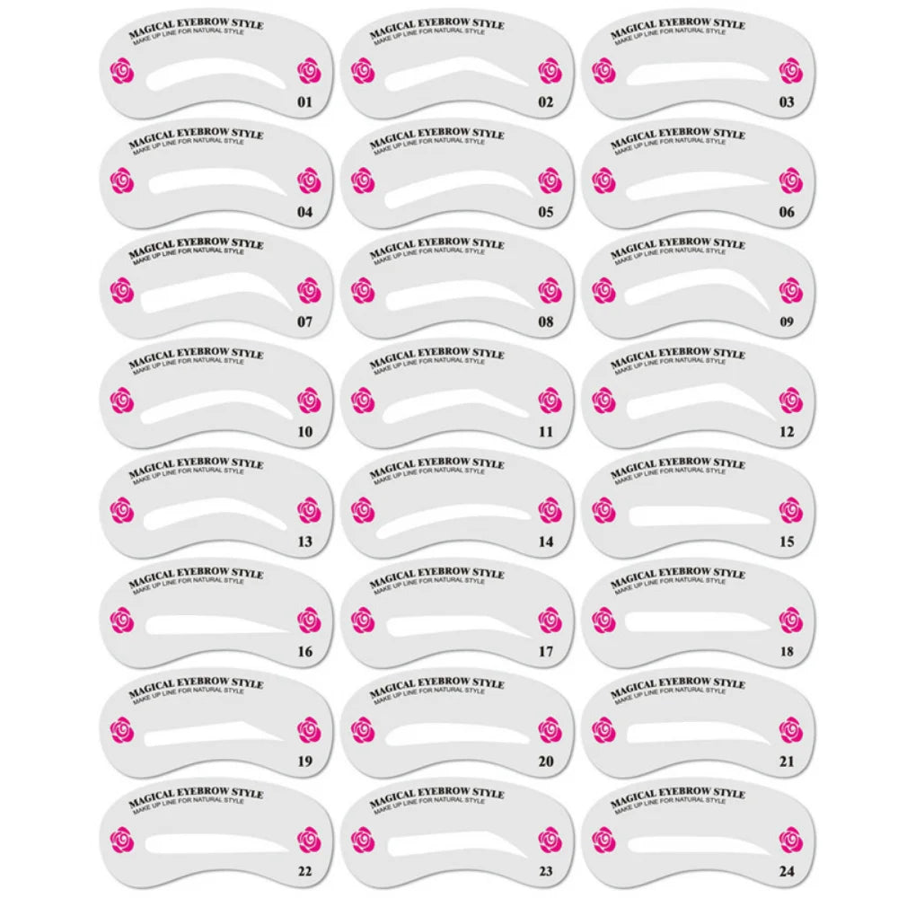 3D Reusable Eyebrow Stencil Set | 12 Shapes & Elastic Rope Eyebrow Stencil Set QXL