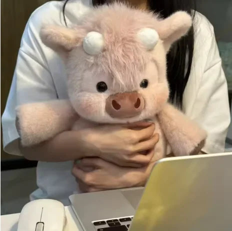 Cute Calf Pig Stuffed Animal Plush Toy 17.7" Soft Pillow Gift Stuffed Plush Toy QXL pink 6