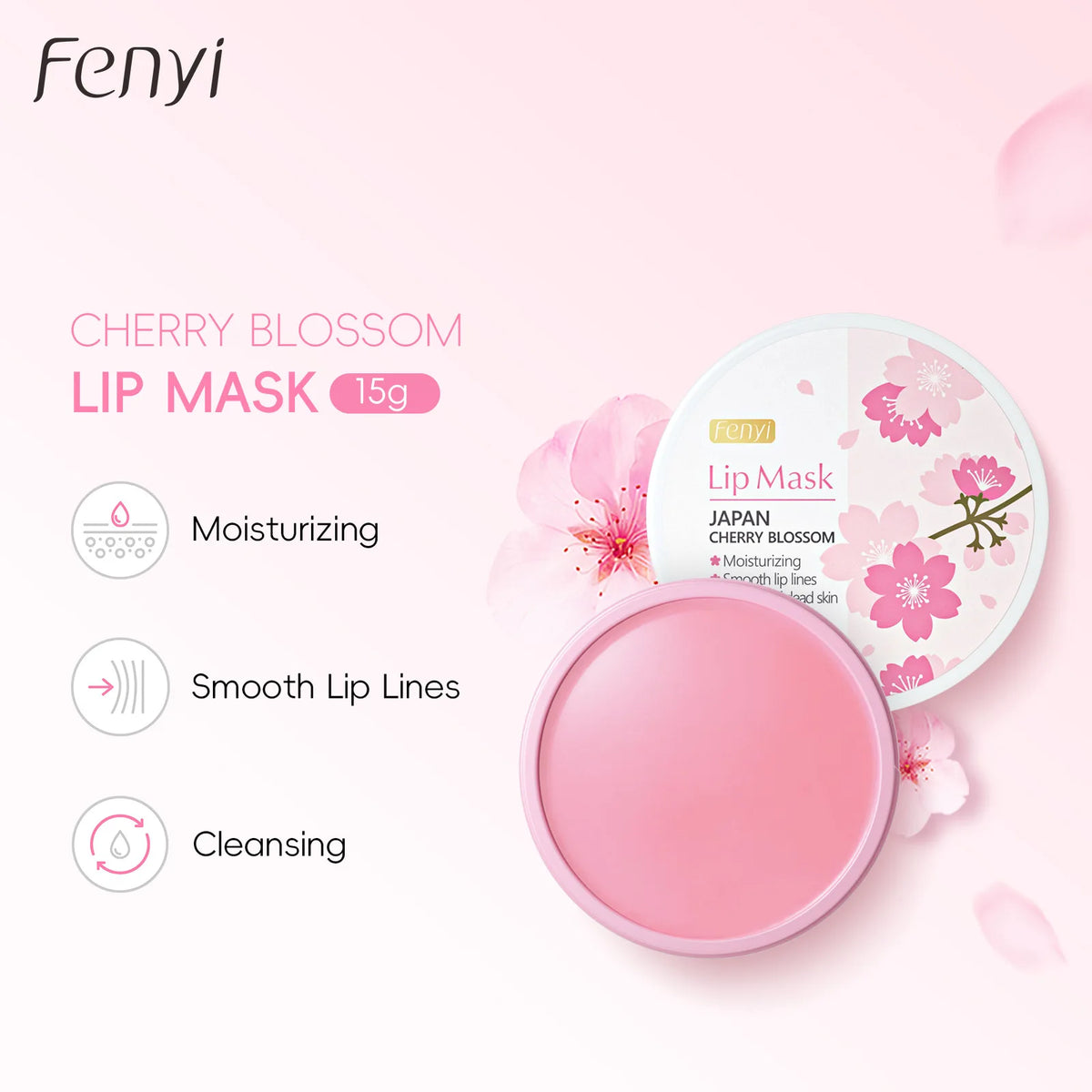 FENYI Sakura Cherry Blossom Lip Mask – Nourishing 15g Overnight Lip Mask QXL