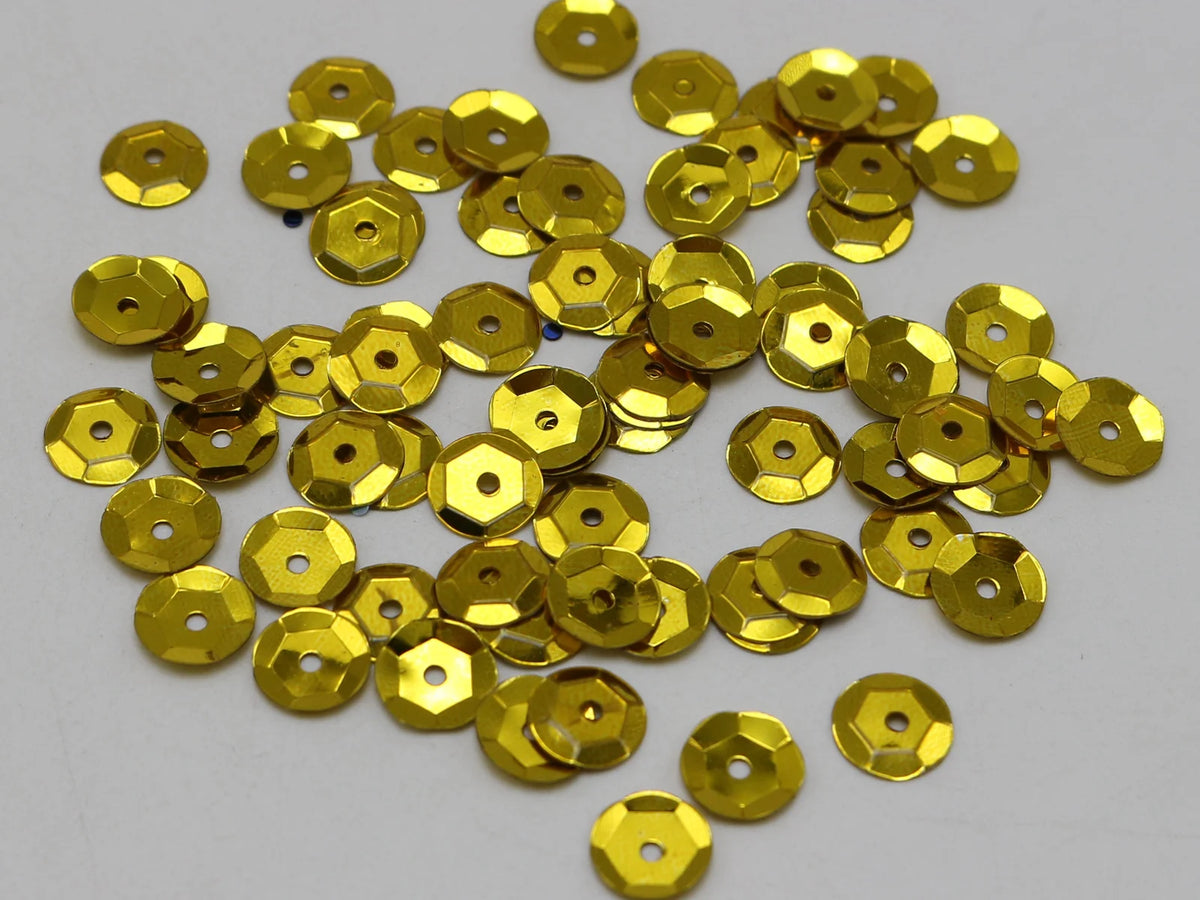 1500 Round Cup Sequins 12mm Paillettes | Sewing & Craft Craft Sequins QXL Gold