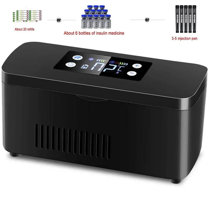 Portable Medicine Cooler Box | 7800mAh Battery, USB, Travel Medicine Cooler Box QXL