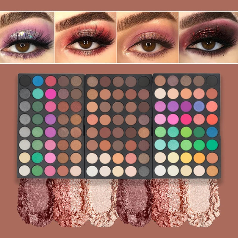 120-Color Eyeshadow Palette | Matte Shimmer Glitter Waterproof Eyeshadow Palette QXL