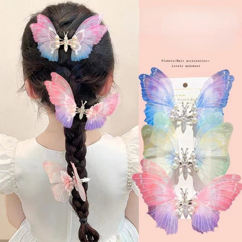 Pearl Glitter Butterfly Hair Clip for Girls – Moving Wings Girls Hair Clip QXL