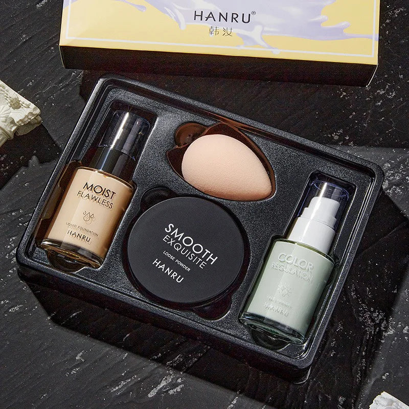 4-Piece Makeup Base Set | Concealer, Foundation, Primer & Powder Makeup Base Set QXL
