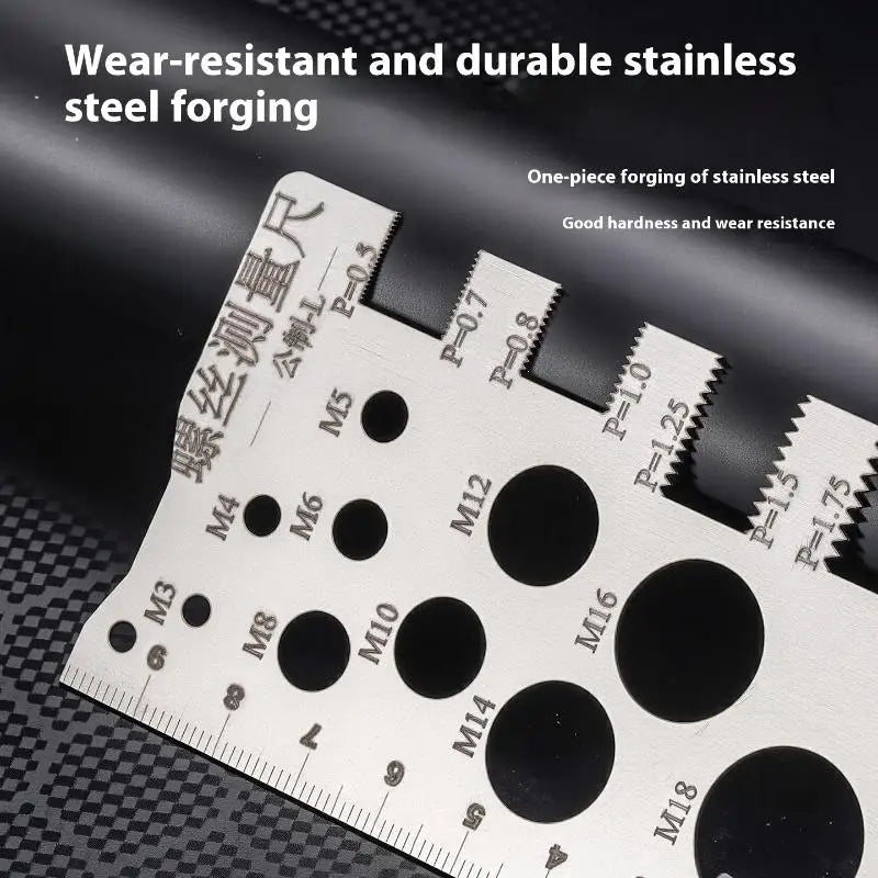 Metric Thread Pitch Gauge | Stainless Steel Bolt & Screw Tool Thread Pitch Gauge QXL