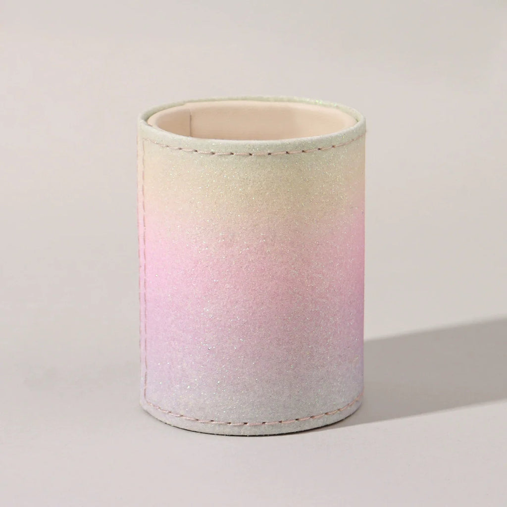 Sequin Makeup Brush Holder Cylinder | Vanity Storage Bucket Makeup Brush Holder QXL Gradient color