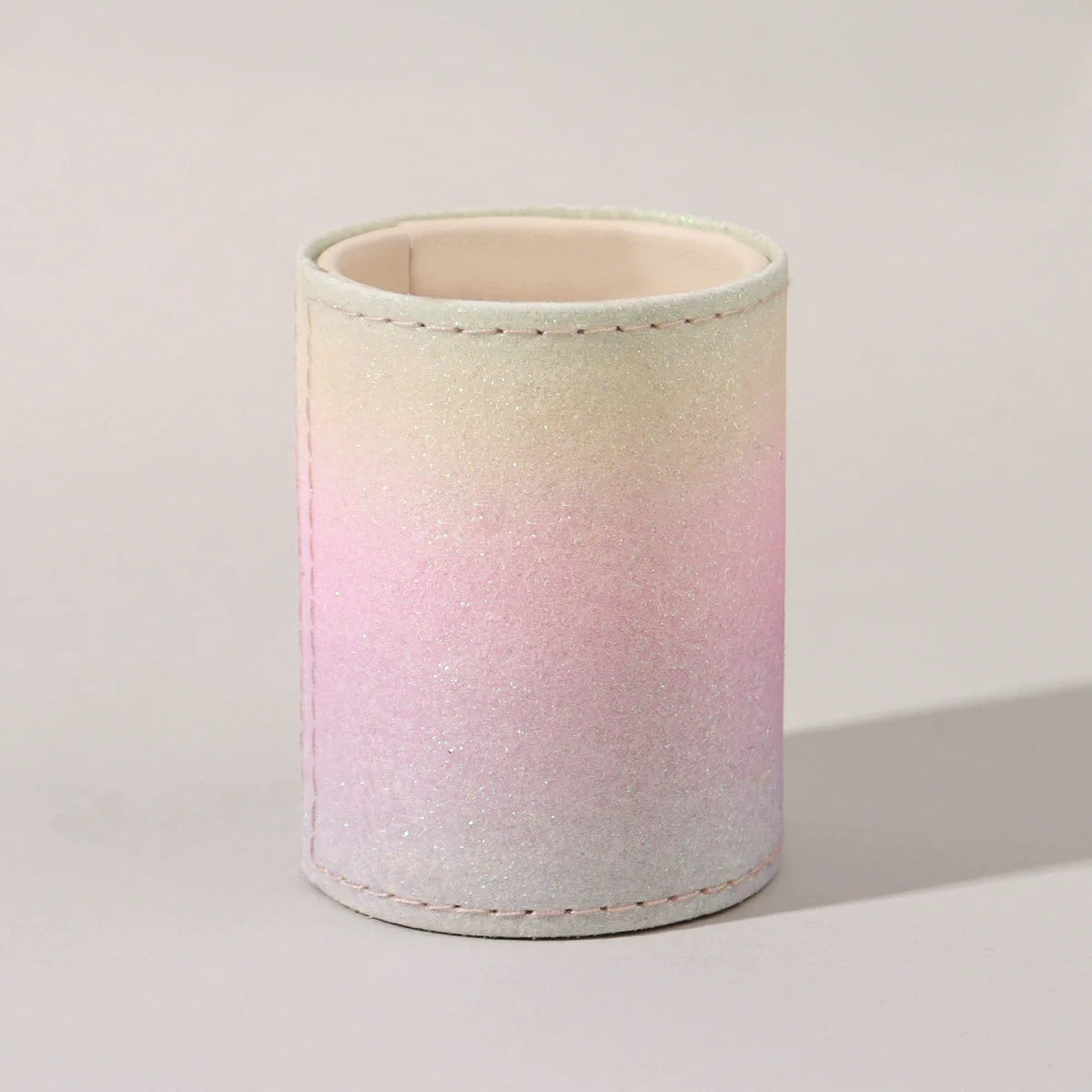 Sequin Makeup Brush Holder Cylinder | Vanity Storage Bucket Makeup Brush Holder QXL Gradient color