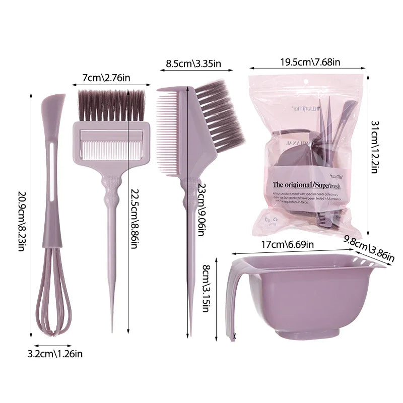 4-Piece Hair Dye Set – Tinting Bowl, Brush & Stirrer Kit Hair Dye Tool Set QXL