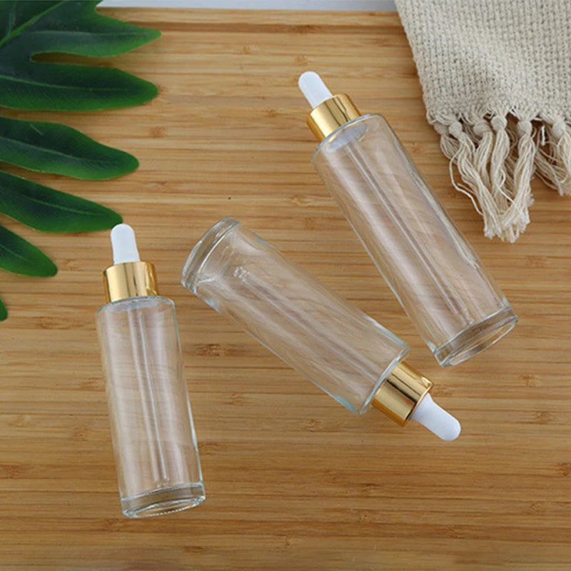 Clear Glass Dropper Bottles 20ml–100ml | Essential Oil Storage Glass Dropper Bottle QXL