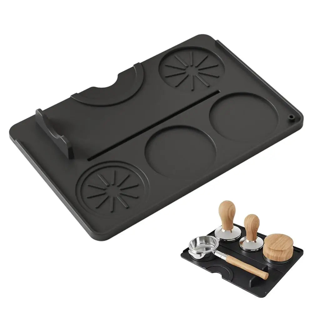 Silicone Espresso Tamping Mat | Non-Slip Barista Tamp Pad Espresso Tamping Mat QXL Black