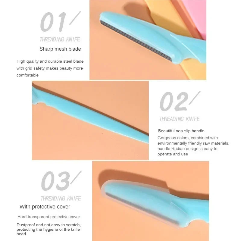 vvocci 3-Pack Eyebrow Trimmer Razors | Portable Face Shaper Eyebrow Trimmer Razor QXL