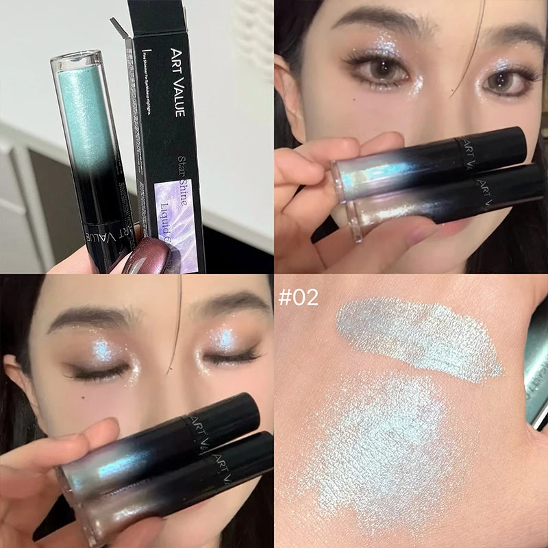 Art Value Glitter Liquid Eyeshadow | Shimmer Highlighter Liquid Eyeshadow QXL