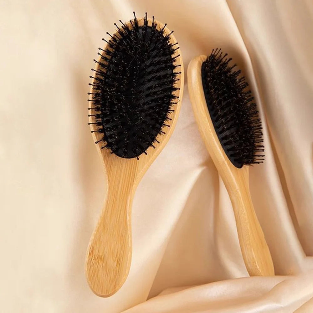 Wooden Soft Bristle Hair Brush – Detangling & Styling Comb Hair Brush & Comb QXL