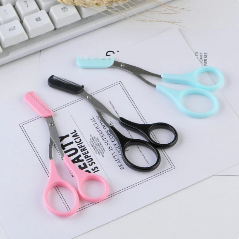 3-Piece Eyebrow Scissors & Comb Trimmer Set | Shaping Kit Eyebrow Trimmer Set QXL 3Pcs Set