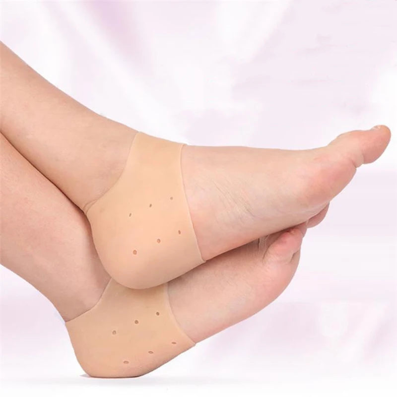 Silicone Gel Heel Covers | Moisturizing Anti-Crack Foot Socks Gel Heel Cover QXL Skin colour