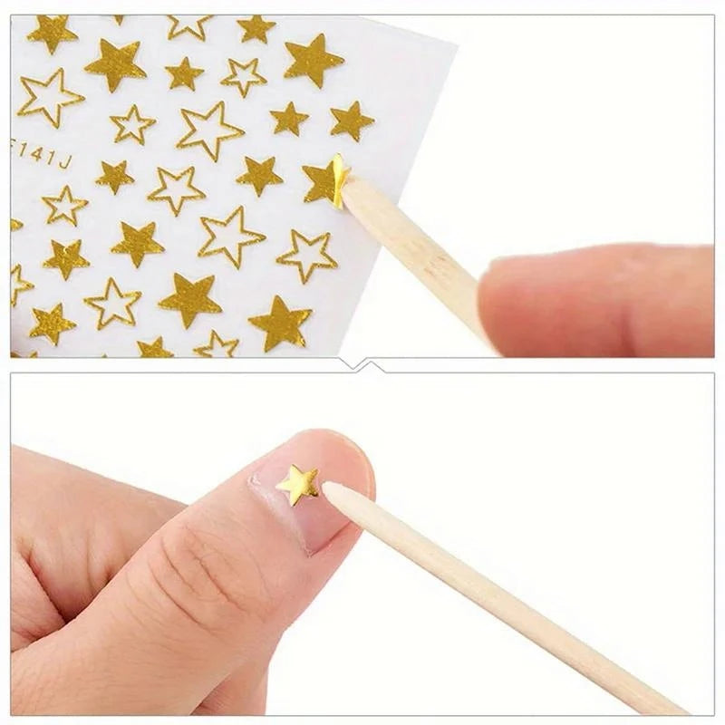 Orange Wood Cuticle Pusher Sticks | Nail Manicure & Gel Art Cuticle Pusher Sticks QXL