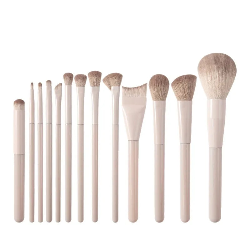 Pink Makeup Brush Set 5–13Pc | Soft Synthetic Bristles & Bag Makeup Brush Set QXL