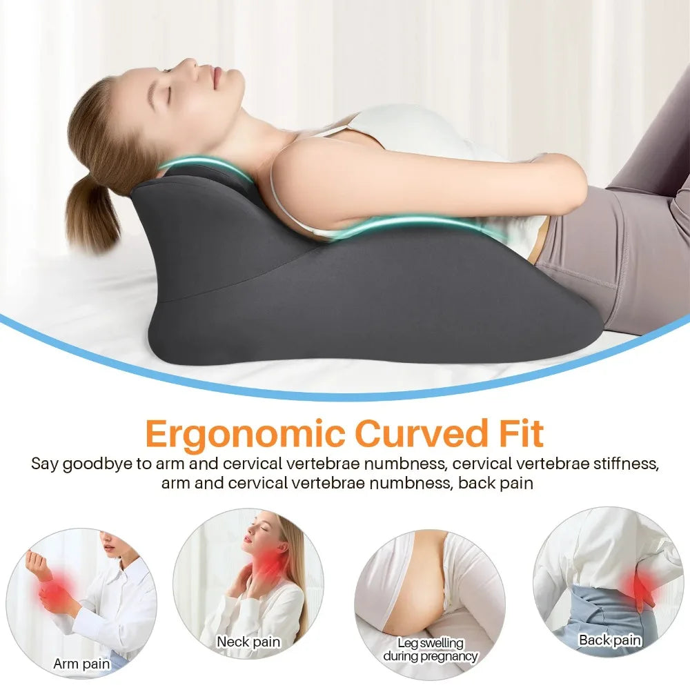 Memory Foam Wedge Pillow | Multi-Position & Removable Cover Wedge Support Pillow QXL