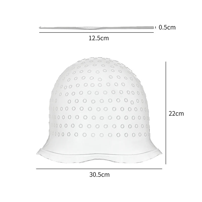 Reusable Silicone Hair Highlight Cap with Hook Needle Hair Highlighting Cap QXL