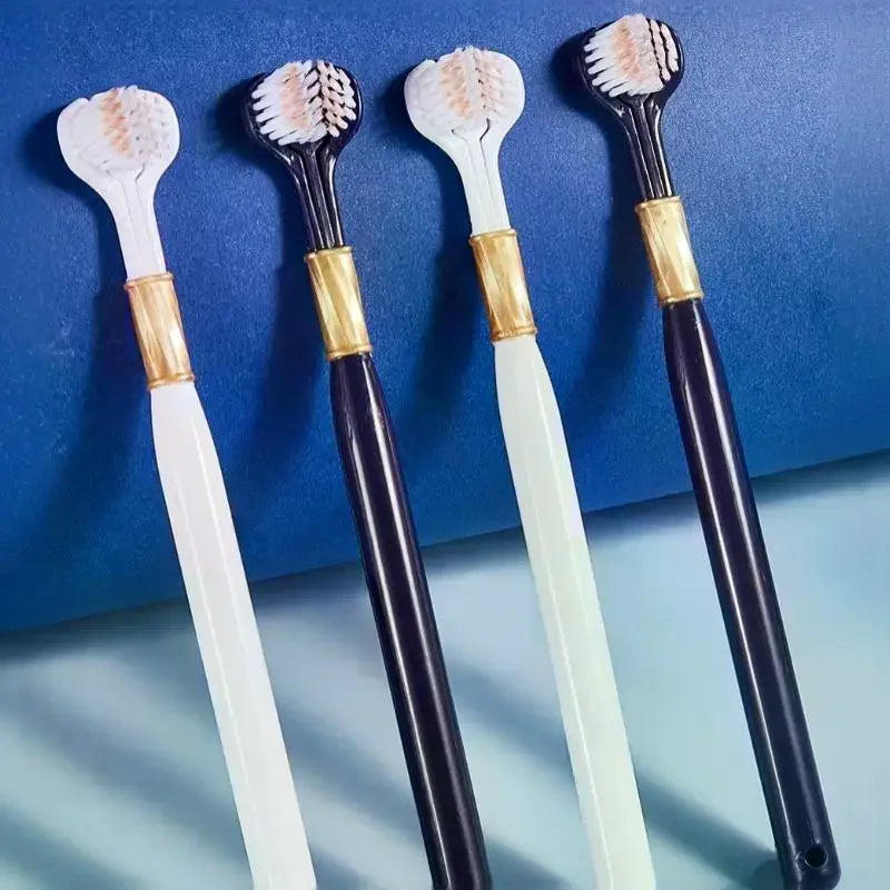 6-Pack 3-Sided Manual Toothbrush | Soft Bristles Family Set Manual Toothbrush QXL