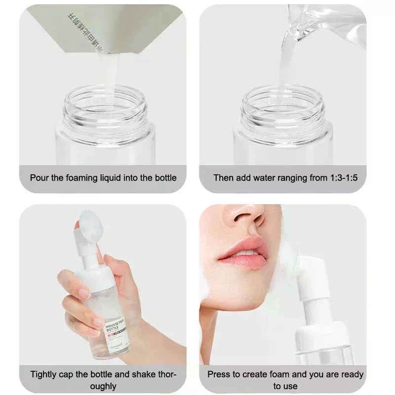 Foaming Pump Bottle with Silicone Brush Head | 30–150ml Foaming Pump Bottle QXL