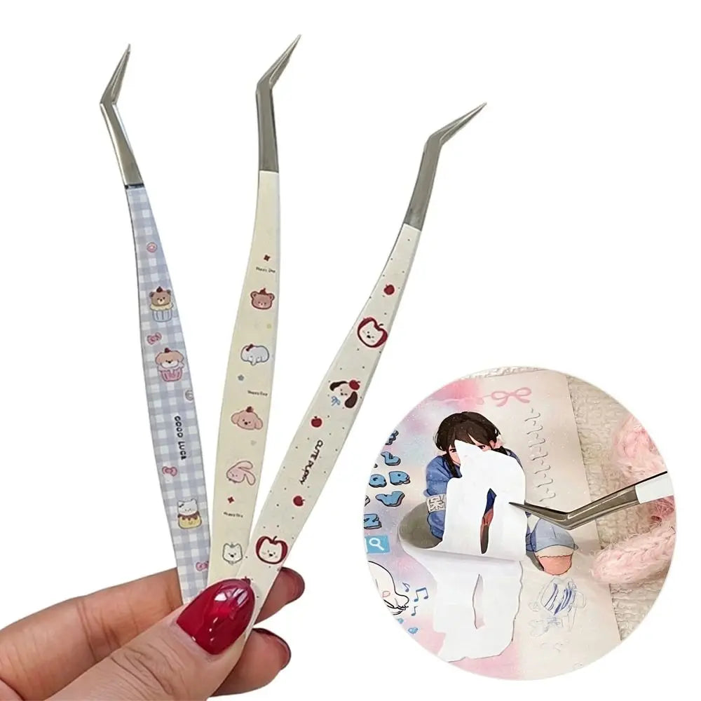 Cartoon Bean Stainless Steel Lash Extension Tweezers Lash Extension Tweezer QXL