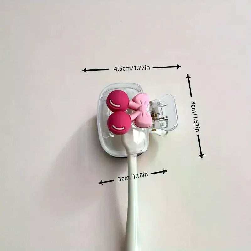 Cherry Bow Toothbrush Head Cover | Vented Protective Cap 1–2 Pack Toothbrush Head Cover QXL