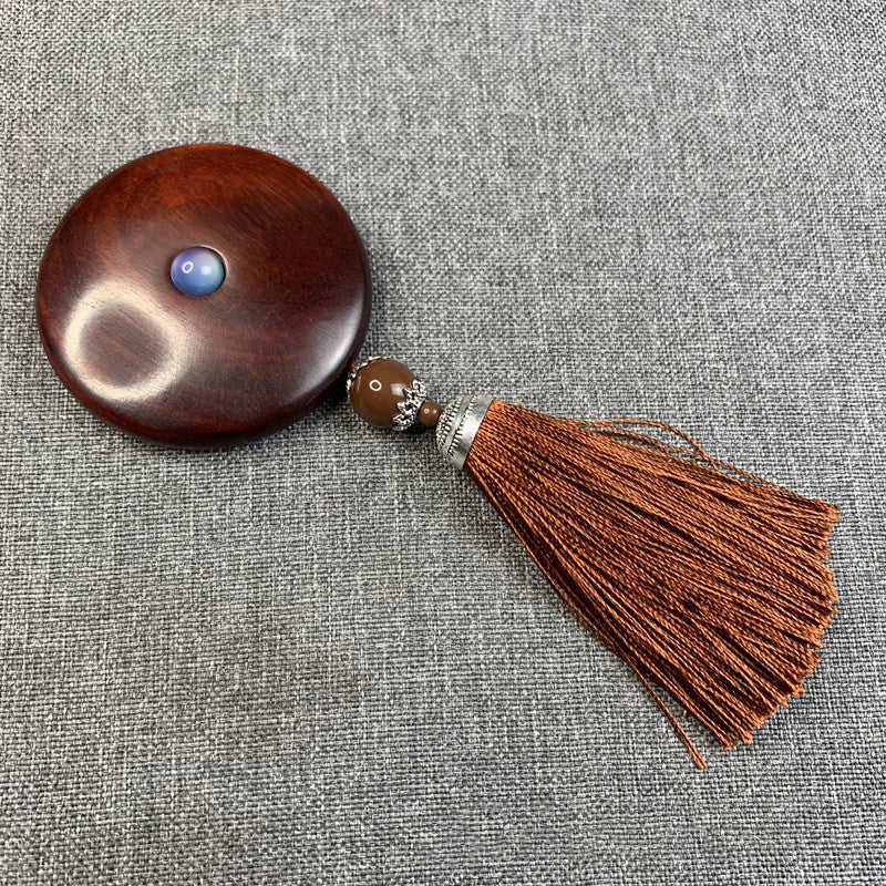 Sandalwood Pocket Mirror with Tassels | Retro Compact Gift Compact Pocket Mirror QXL