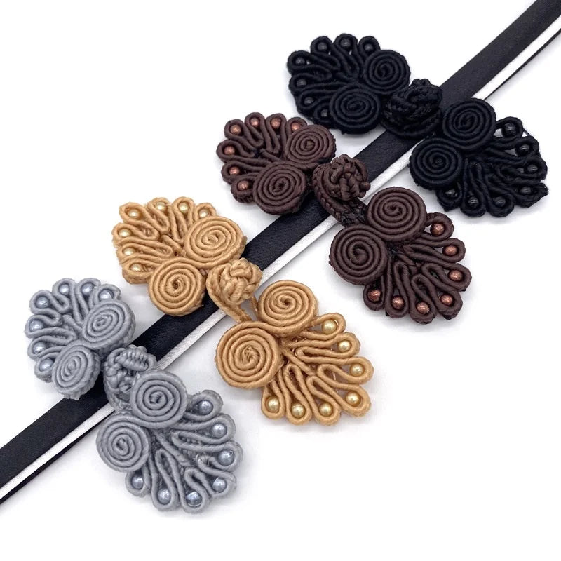 Seven-Bead Chinese Frog Buttons | Hand-Woven Cheongsam Knot Decorative Knot Buttons QXL