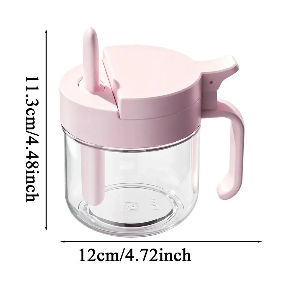 Glass Seasoning Jar with Telescopic Spoon – Moisture-Proof Seasoning Storage Jar QXL Pinks