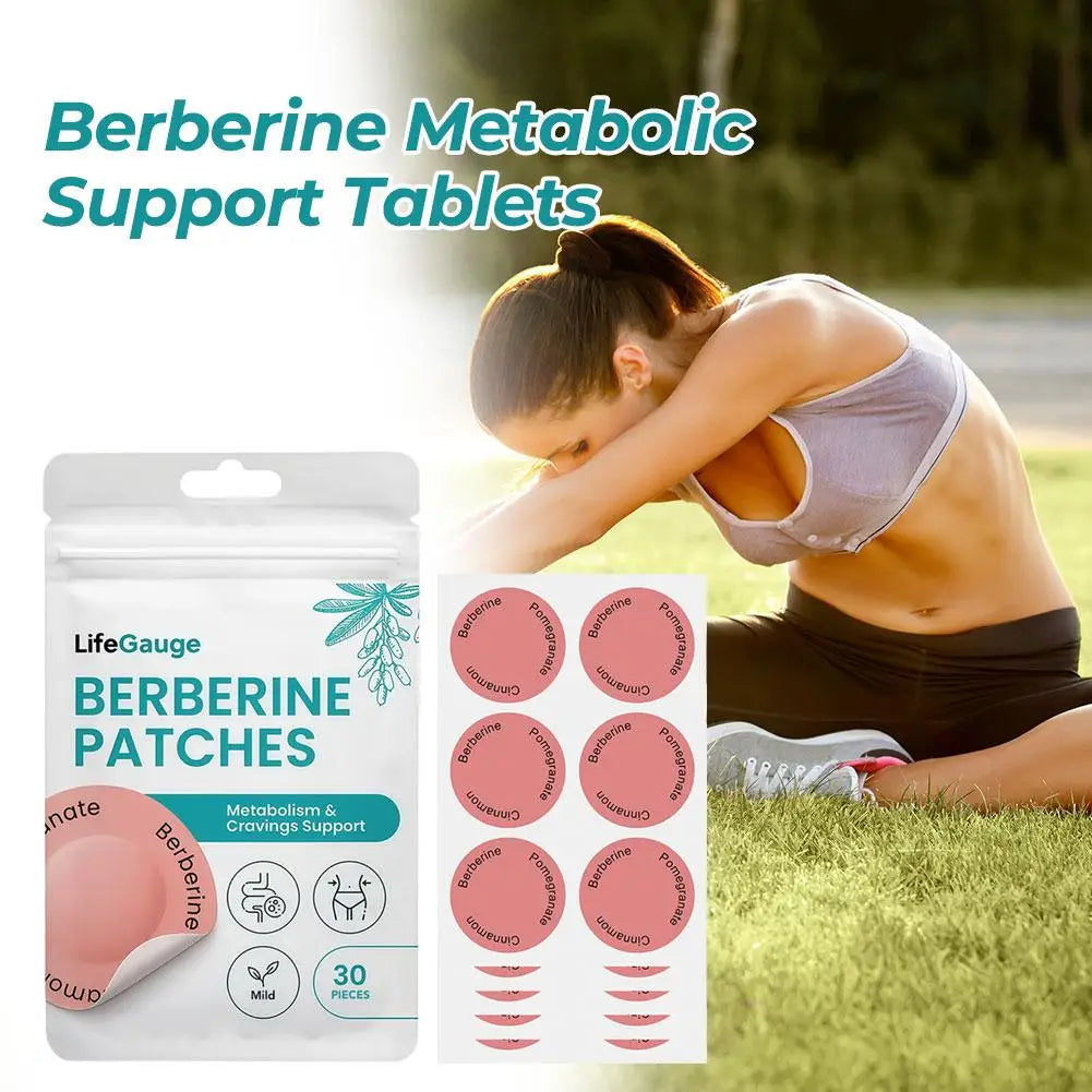 Berberine Transdermal Patches – Metabolism Support, 30 Pack Transdermal Wellness Patch QXL