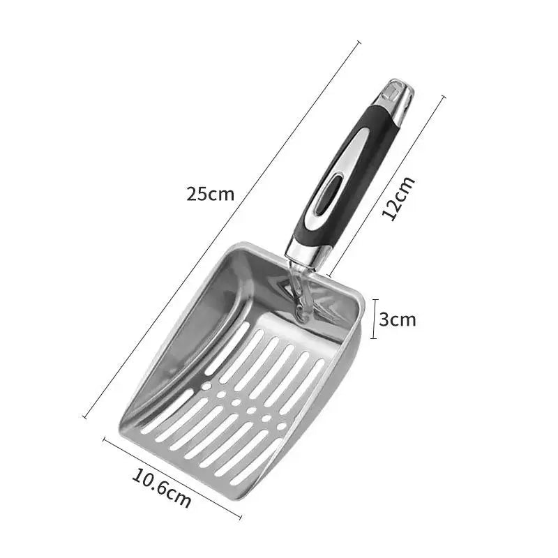 Stainless Steel Cat Litter Scoop | Anti-Stick Long Handle Cat Litter Scoop QXL