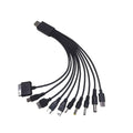 10-in-1 USB Multi-Head Charging Cable | Universal Phone Charger Multi-Head USB Cable QXL black