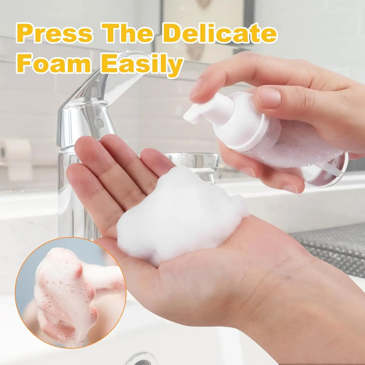4-Pack 60ml Refillable Foaming Pump Soap Dispenser Bottles Foaming Pump Bottle QXL