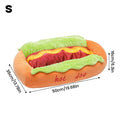 Hot Dog Shaped Pet Bed | Plush Dog & Cat Sleeping Mat Pet Bed QXL S