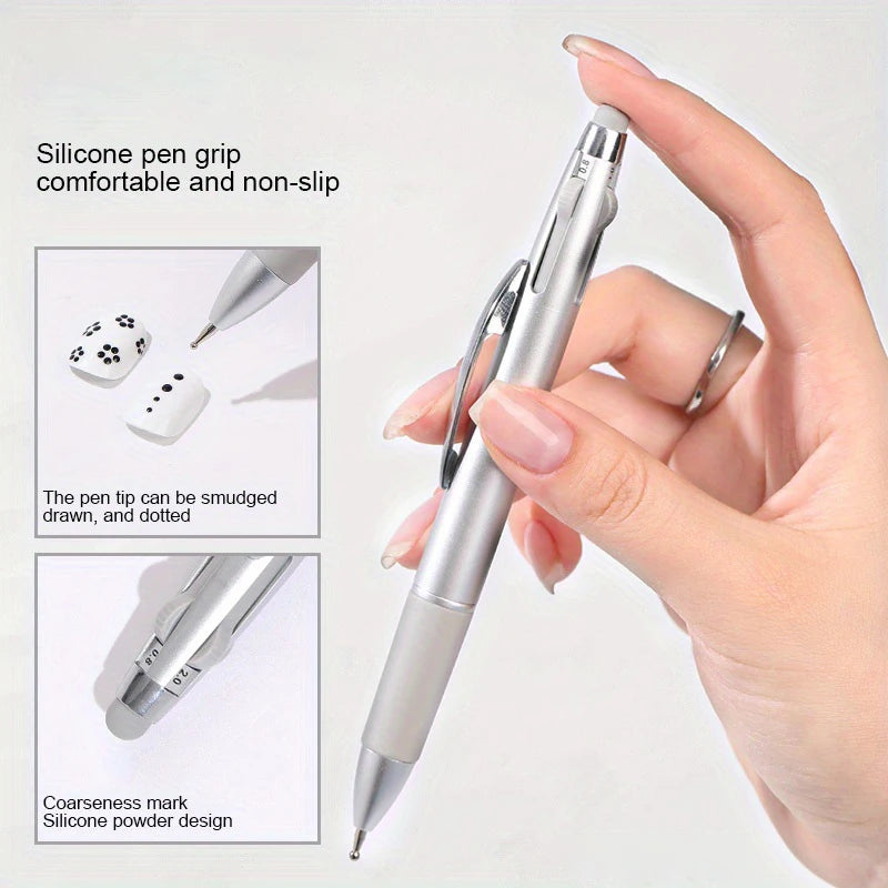 Silver Nail Dotting Pen | Ballpoint Dot Art Manicure Tool Nail Dotting Tool QXL