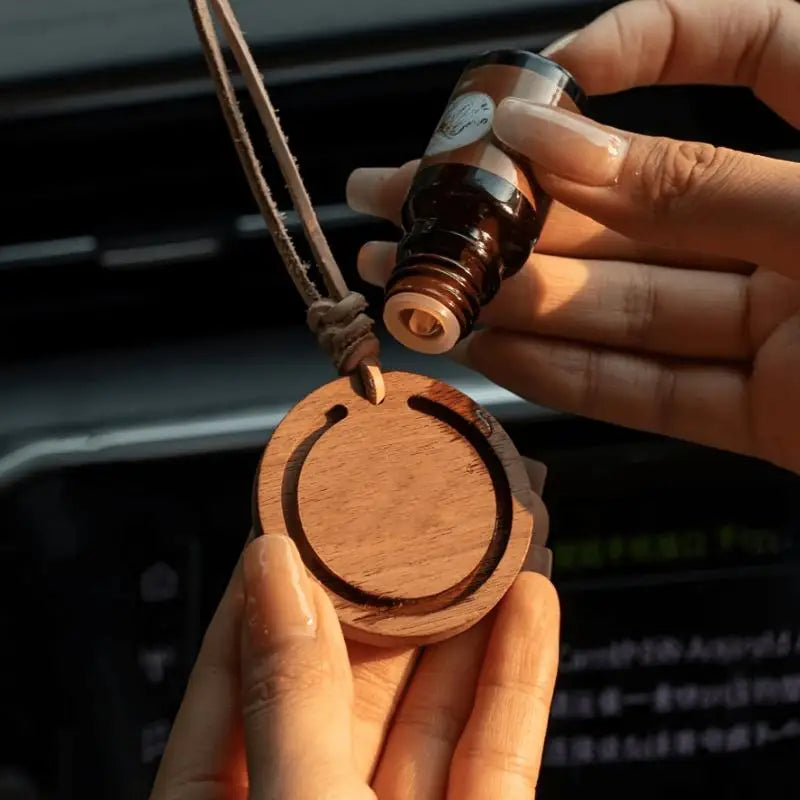 Handmade Wood Essential Oil Diffuser Pendant | Car & Home Wood Aroma Diffuser QXL
