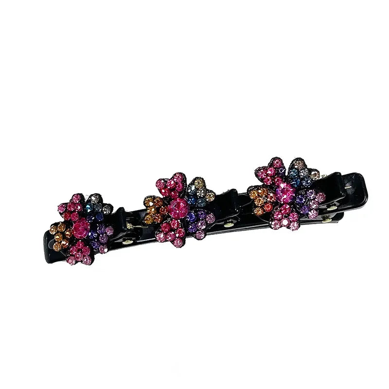 Duckbill Hair Clip | Braided Flower Bangs & Side Clip Hair Clip QXL 001