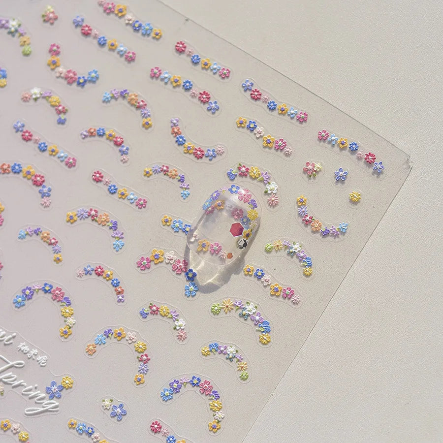 5D Flower Nail Art Stickers | Self-Adhesive Japanese Decals Nail Art Stickers QXL