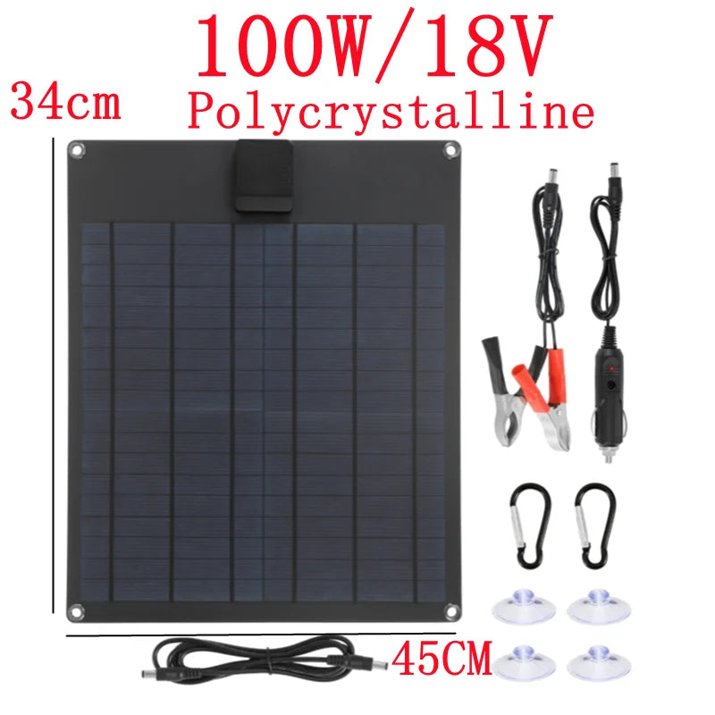 50W/100W Flexible Solar Panel USB & 12V Portable Outdoor Charger Portable Solar Panel QXL 100W 18V Solar Panel