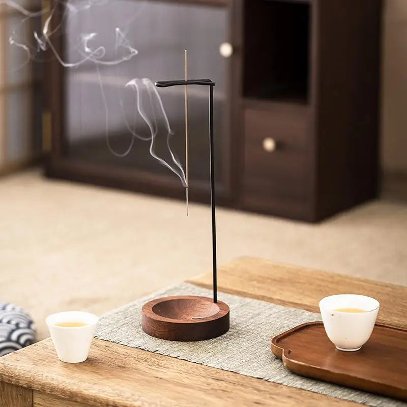 Upside Down Incense Burner Stick Holder | Wood & Metal Decor Incense Holder QXL
