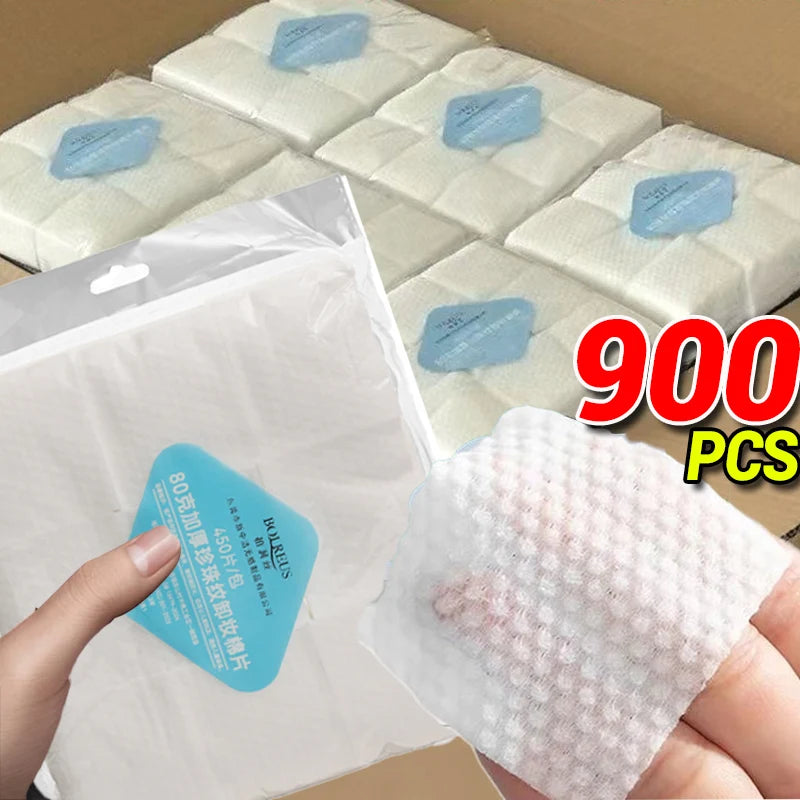 450/900-Pack Pearl Cotton Pads – Soft Makeup Remover Facial Wipes Facial Cotton Pads QXL