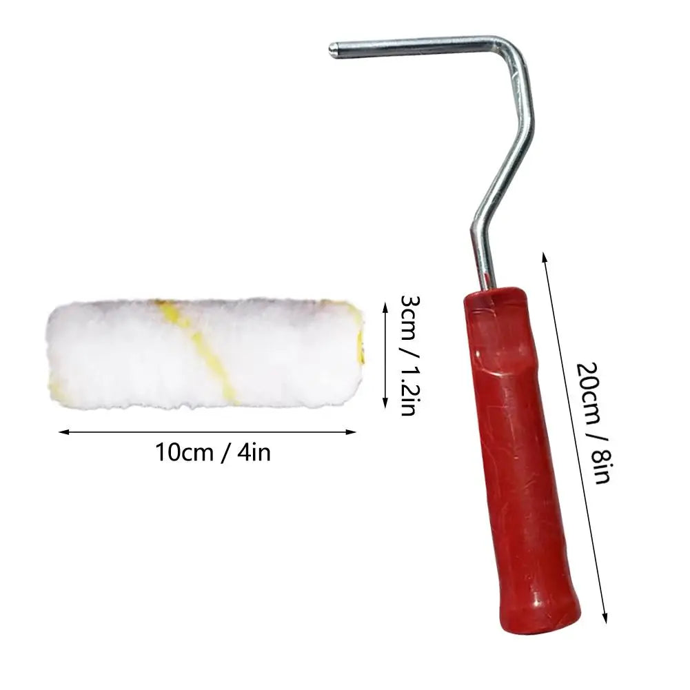 11-Pc Mini Paint Roller Kit | 4" Microfiber Covers & Handle Mini Paint Roller Kit QXL