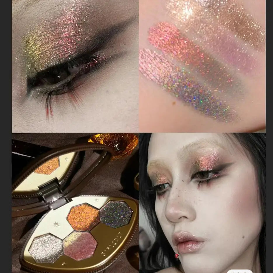 Girlcult 4-Color Eyeshadow Palette | Shimmer Matte Glitter Vegan Eyeshadow Palette QXL