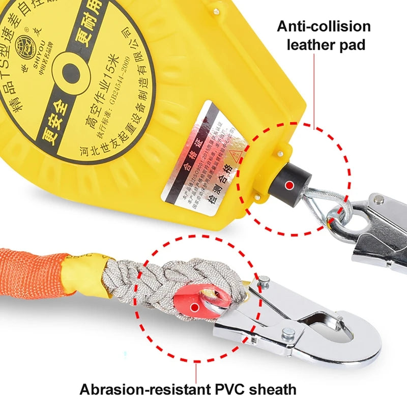 5M Fall Arrester Auto-Lock Safety Device | 150kg Rated Fall Arrester Device QXL