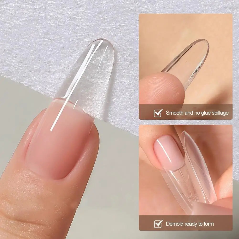 240-Pc Reusable Sandwich Nail Form Molds | Coffin Extension Nail Extension Molds QXL