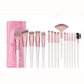 16-Piece Makeup Brush Set | Wood Handles & PU Travel Bag Makeup Brush Set QXL Brushes and bags