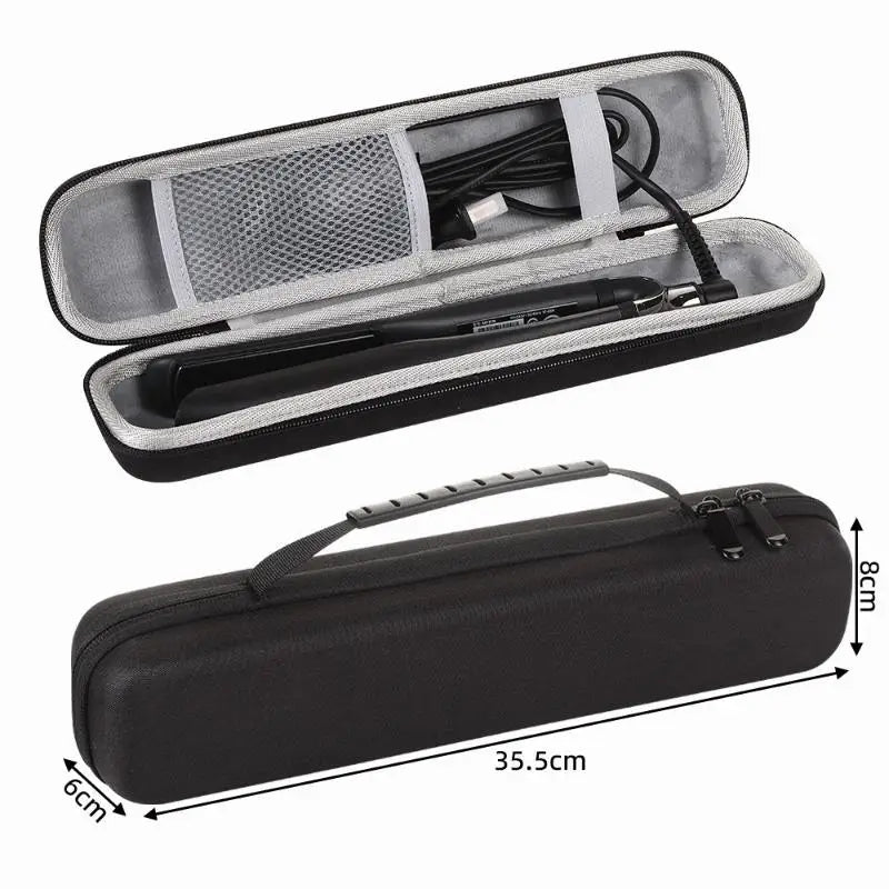 EVA Hair Straightener & Curling Iron Storage Bag | Carry Case Hair Tool Storage Bag QXL Black