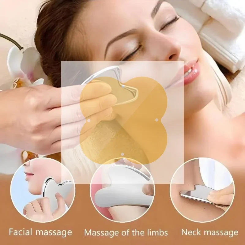 Heart-Shape Stainless Steel Gua Sha Scraper & Face Massager Gua Sha Scraper QXL