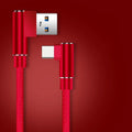 5A USB-C 90° Fast Charging Nylon Braided Cable 1M/2M USB-C Charging Cable QXL Red 1.5m